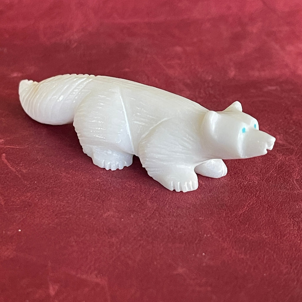 Fox Fetish carved with white marble (RK214)