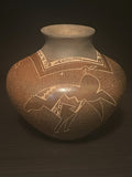 Native American Vase with 3 Horses Design by Dusty Naranjo, Santa Clara Pueblo (JD75)
