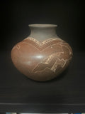 Native American Vase with 3 Horses Design by Dusty Naranjo, Santa Clara Pueblo (JD75)
