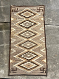 Navajo rug weaving in Eyedazzler style with Whirling Log design - pre 1940s, authentic Native American, handwoven (GM352)
