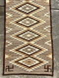 Navajo rug weaving in Eyedazzler style with Whirling Log design - pre 1940s, authentic Native American, handwoven (GM352)