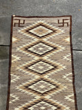 Navajo rug weaving in Eyedazzler style with Whirling Log design - pre 1940s, authentic Native American, handwoven (GM352)