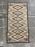 Navajo rug weaving in Eyedazzler style with Whirling Log design - pre 1940s, authentic Native American, handwoven (GM352)