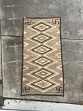 Navajo rug weaving in Eyedazzler style with Whirling Log design - pre 1940s, authentic Native American, handwoven (GM352)