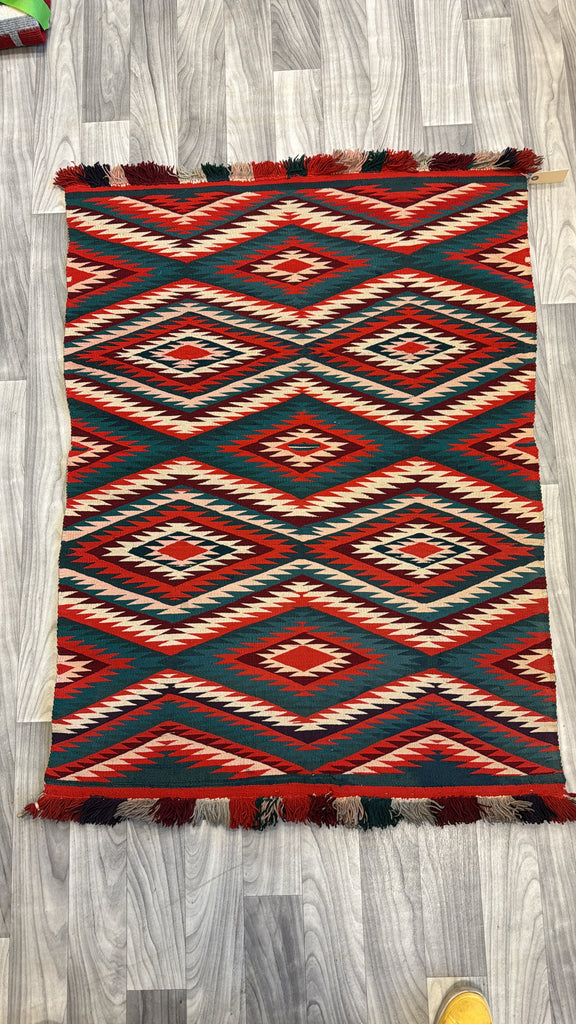 Germantown Eye Dazzler Rug / Handmade Navajo Wool Rug / Vintage Native American (GM494)