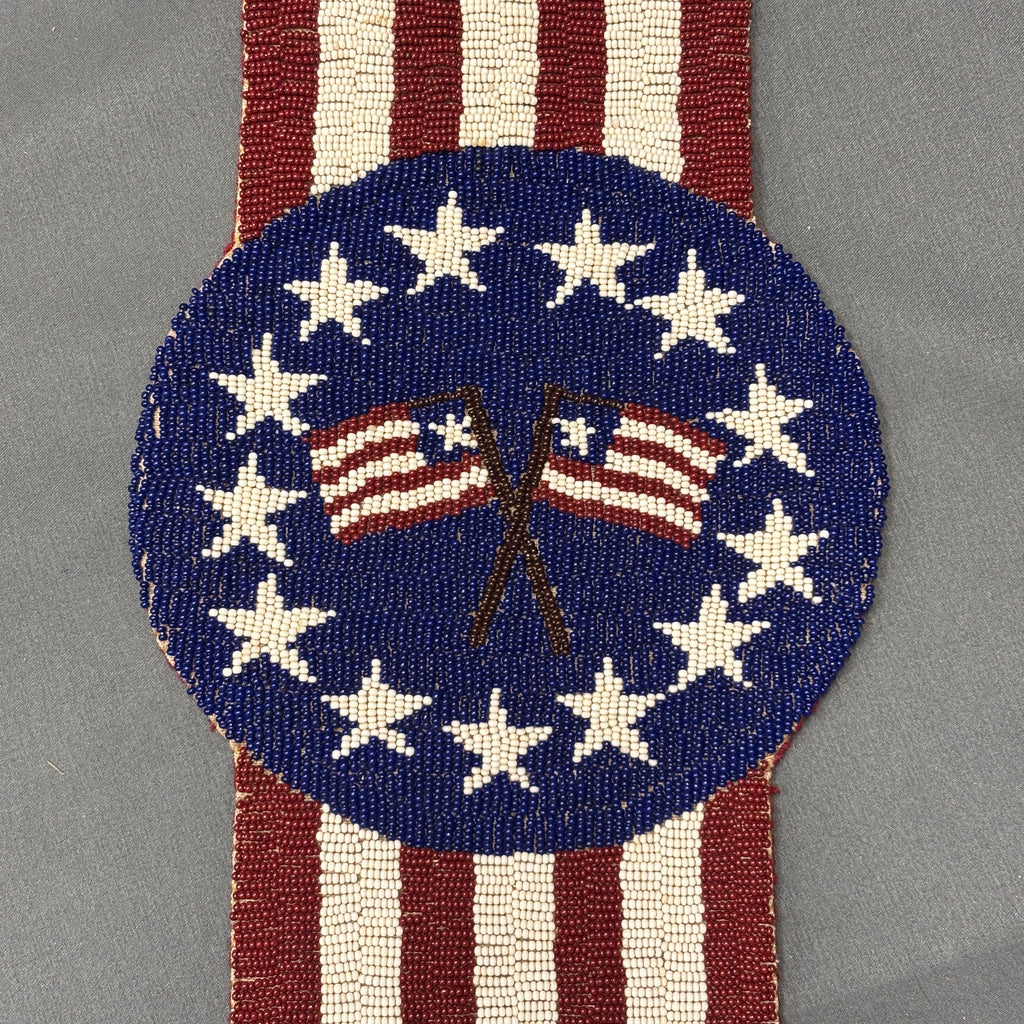 Northern Plains Authentic Native American Beaded Blanket Strip - Late 1900s.  (GM115)
