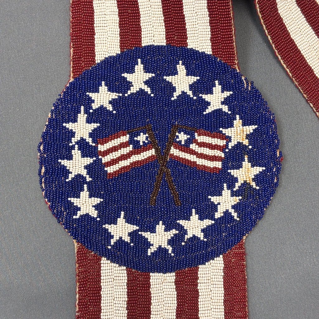 Northern Plains Authentic Native American Beaded Blanket Strip - Late 1900s.  (GM115)