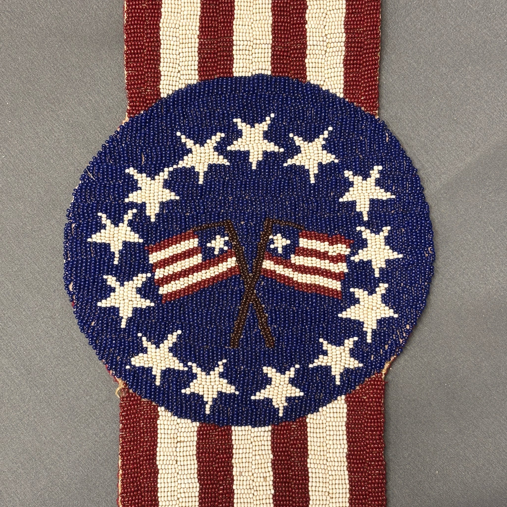 Northern Plains Authentic Native American Beaded Blanket Strip - Late 1900s.  (GM115)