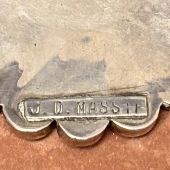 J.D. Massie Vintage Zuni Inlay Belt Buckle with Sunface Design - authentic Zuni inlay  (JF45)