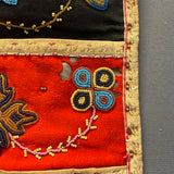 Antique Chippewa Beaded Silk and Velvet Wall-Hanging Storage Pockets, Authentic Native American - ca. 1890s    (GM149)