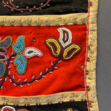 Antique Chippewa Beaded Silk and Velvet Wall-Hanging Storage Pockets, Authentic Native American - ca. 1890s    (GM149)