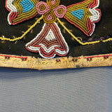 Antique Chippewa Beaded Silk and Velvet Wall-Hanging Storage Pockets, Authentic Native American - ca. 1890s    (GM149)