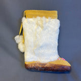 Authentic Native-Made Fur and Leather Ladies Mukluk Pair, vintage Arctic Trading Co.  (GM113)