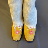 Authentic Native-Made Fur and Leather Ladies Mukluk Pair, vintage Arctic Trading Co.  (GM113)