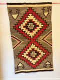 Antique Ganado Old Style Navajo Rug Weaving with Whirling Logs Pattern, pre-1940s (GM382)