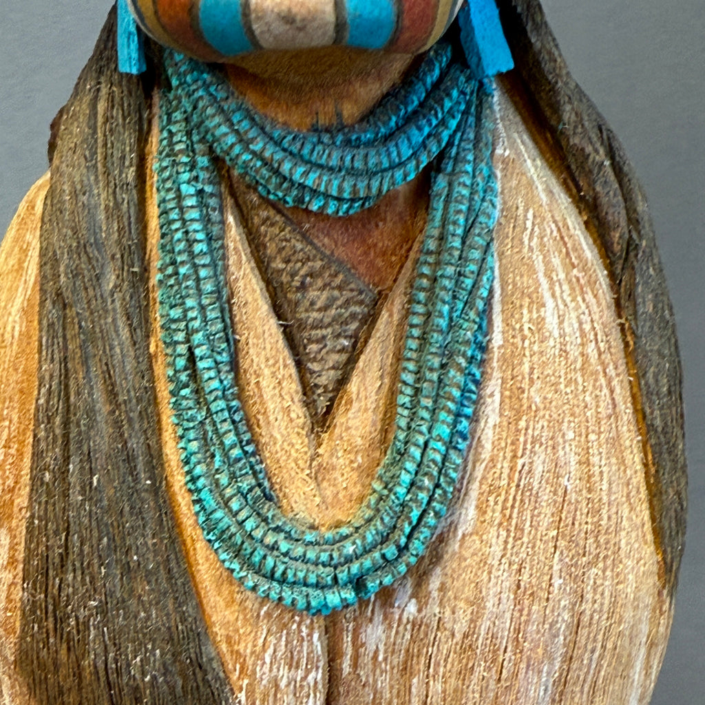 Cecil Calnimptewa Hopi Corn-Grinding Girl (Palhik Mana) Carving, genuine Hopi   (RS215)