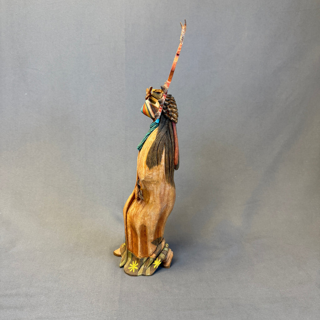 Cecil Calnimptewa Hopi Corn-Grinding Girl (Palhik Mana) Carving, genuine Hopi   (RS215)
