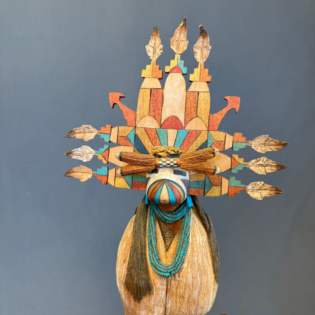 Cecil Calnimptewa Hopi Corn-Grinding Girl (Palhik Mana) Carving, genuine Hopi   (RS215)