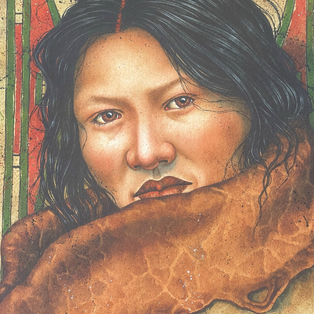 Original painting of Native American Woman, by Ken Ferguson - one-of-a-kind painting (3/131)