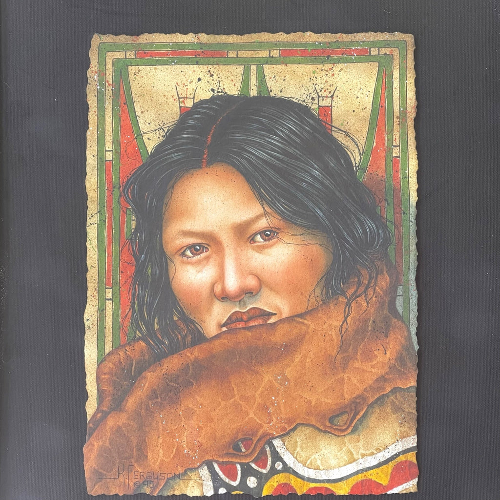 Original painting of Native American Woman, by Ken Ferguson - one-of-a-kind painting (3/131)