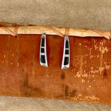 Navajo inlay jet and opal post earrings (PZ19)