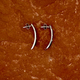 Navajo inlay jet and opal post earrings (PZ19)