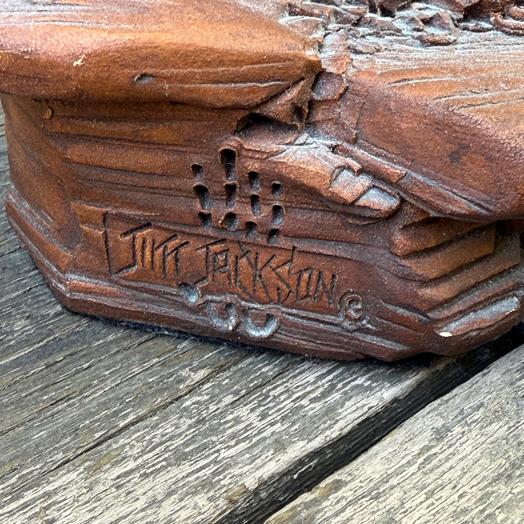 Jim Jackson, Klamath/Modac one-of-a-kind clay sculpture of warrior