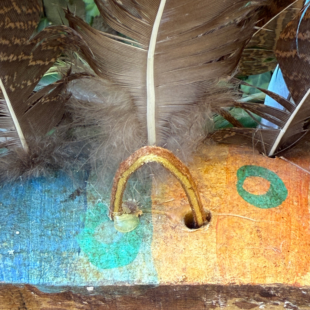 Gregory Lomayesva, Hispanic/Hopi wood carved folk art spirit mask - hand carved and painted.