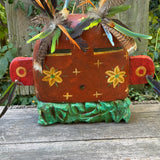 Gregory Lomayesva, Hispanic/Hopi wood carved folk art spirit mask - hand carved and painted.
