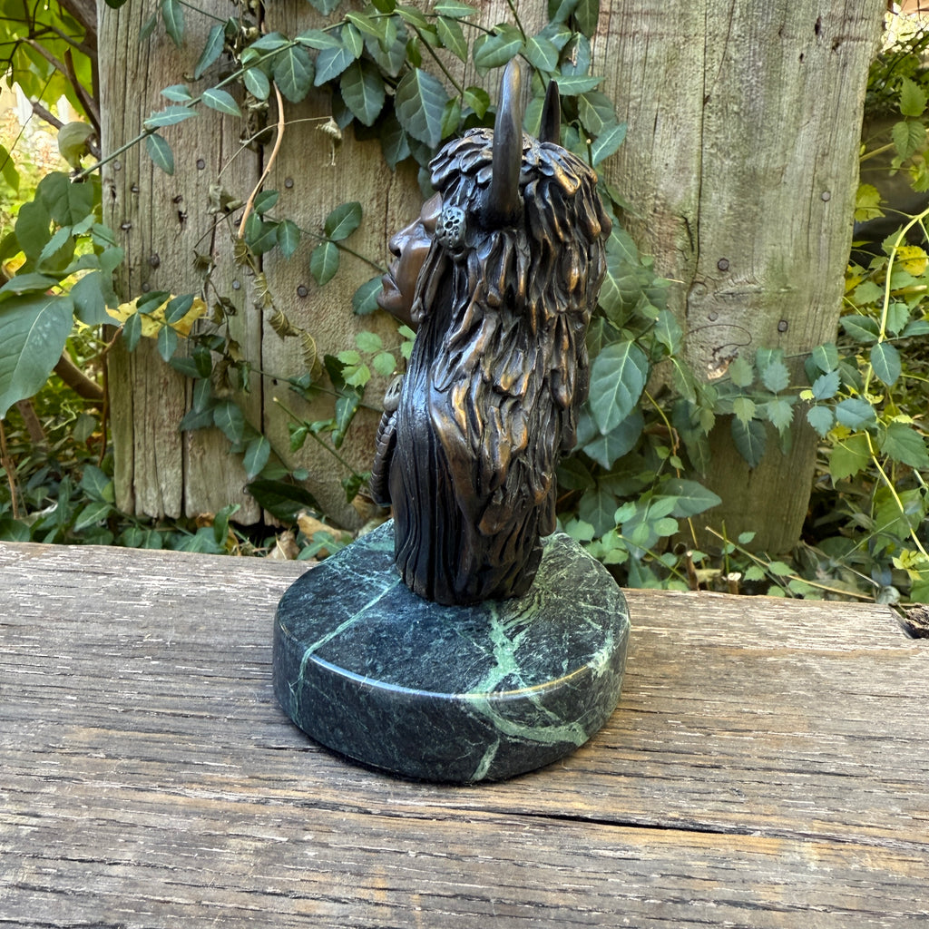 Jim Jackson, Klamath/Modac bronze sculpture of warrior