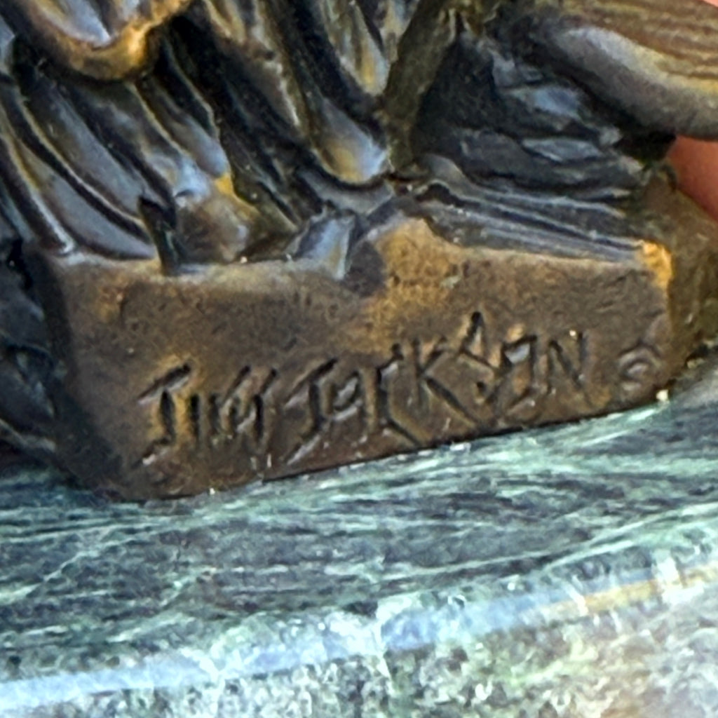Jim Jackson, Klamath/Modac bronze sculpture of warrior