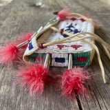 Charles Chief Eagle, Lakota mini tipi beaded bag. Made in 1992 and signed by the artist (GM212)