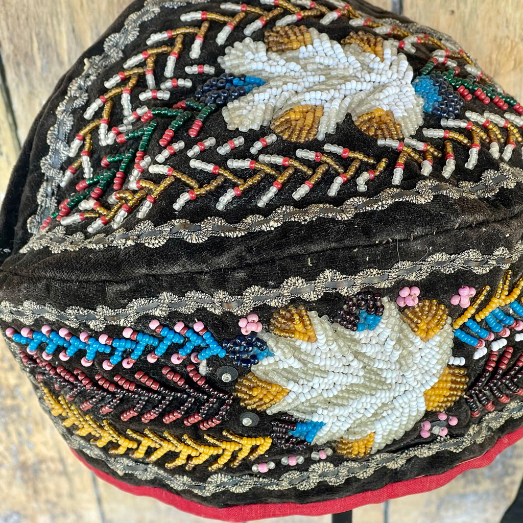 Antique Iroquois/Mohawk Glengarry beaded hat ca. 1860 - excellent condition!