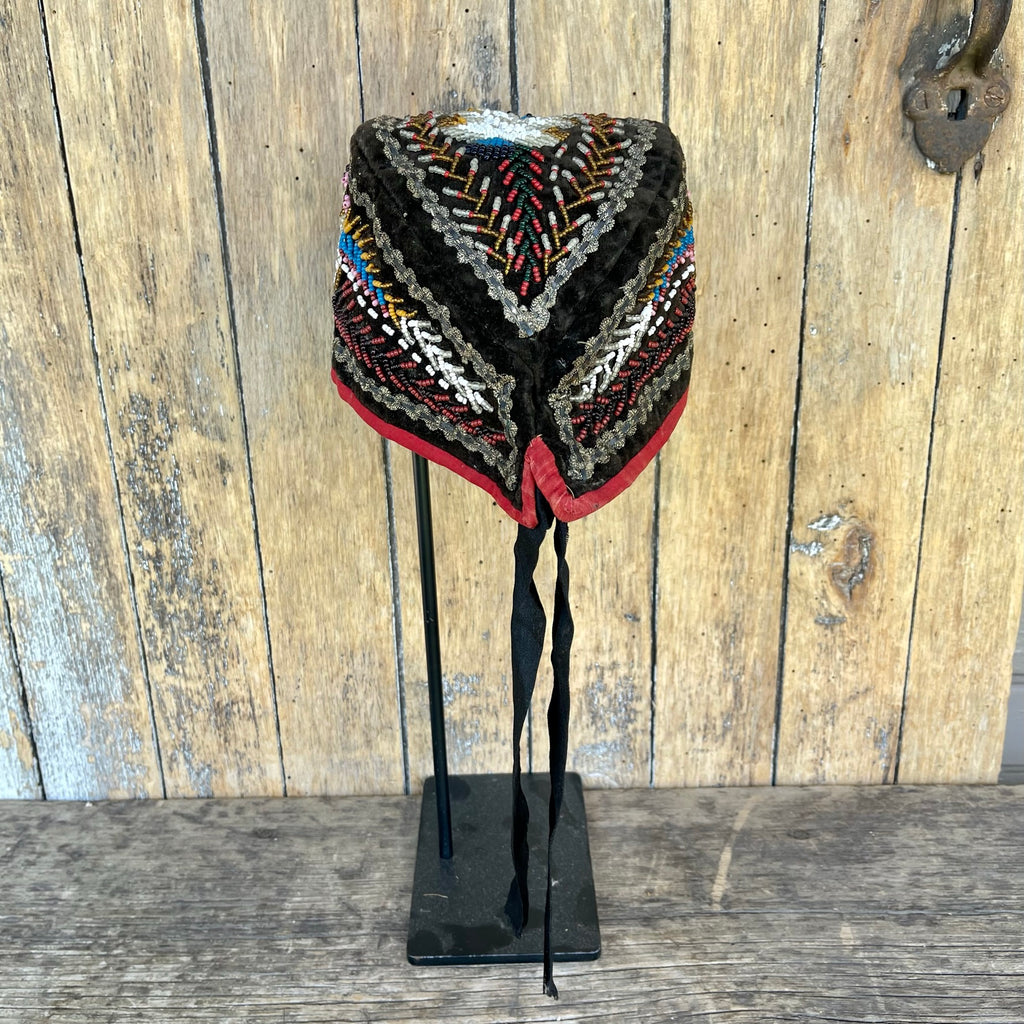Antique Iroquois/Mohawk Glengarry beaded hat ca. 1860 - excellent condition!