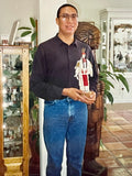 Charles Chief Eagle, Lakota mini tipi beaded bag. Made in 1992 and signed by the artist (GM212)