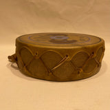 Taos Sioux Style Double Sided Drum With Bear Fetish and Bear Tracks Design, Handmade Drum RK13