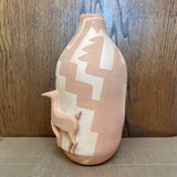 Native American Sculptural Pot "Mother Earth with Deer" by Angelina Medina, Acoma Pueblo-Zia, 1988  (NLC3)
