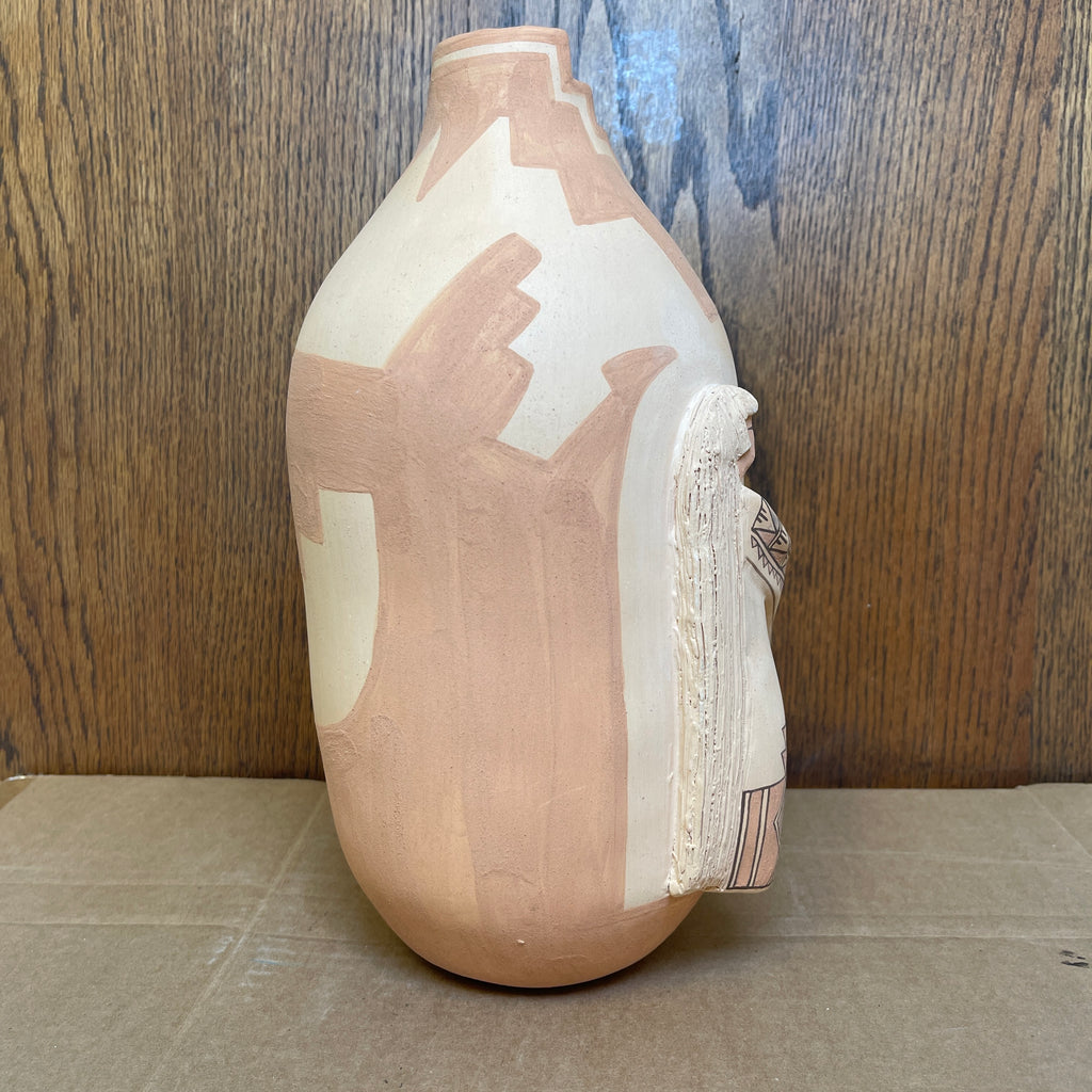 Native American Sculptural Pot "Mother Earth with Deer" by Angelina Medina, Acoma Pueblo-Zia, 1988  (NLC3)