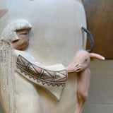 Native American Sculptural Pot "Mother Earth with Deer" by Angelina Medina, Acoma Pueblo-Zia, 1988  (NLC3)