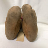 Antique Native American Cree Nation Child's Beaded Moccasins - Brain Tanned Moose- 1920s (GM96)