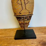 Antique Hat Creek Figurative Basketry with Glass Bottle (NLC24)