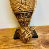 Antique Hat Creek Figurative Basketry with Glass Bottle (NLC24)