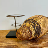 Antique Hat Creek Figurative Basketry with Glass Bottle (NLC24)