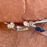 Sterling Silver Navajo Hoop Earrings with Silver Feather Dangle   3/60