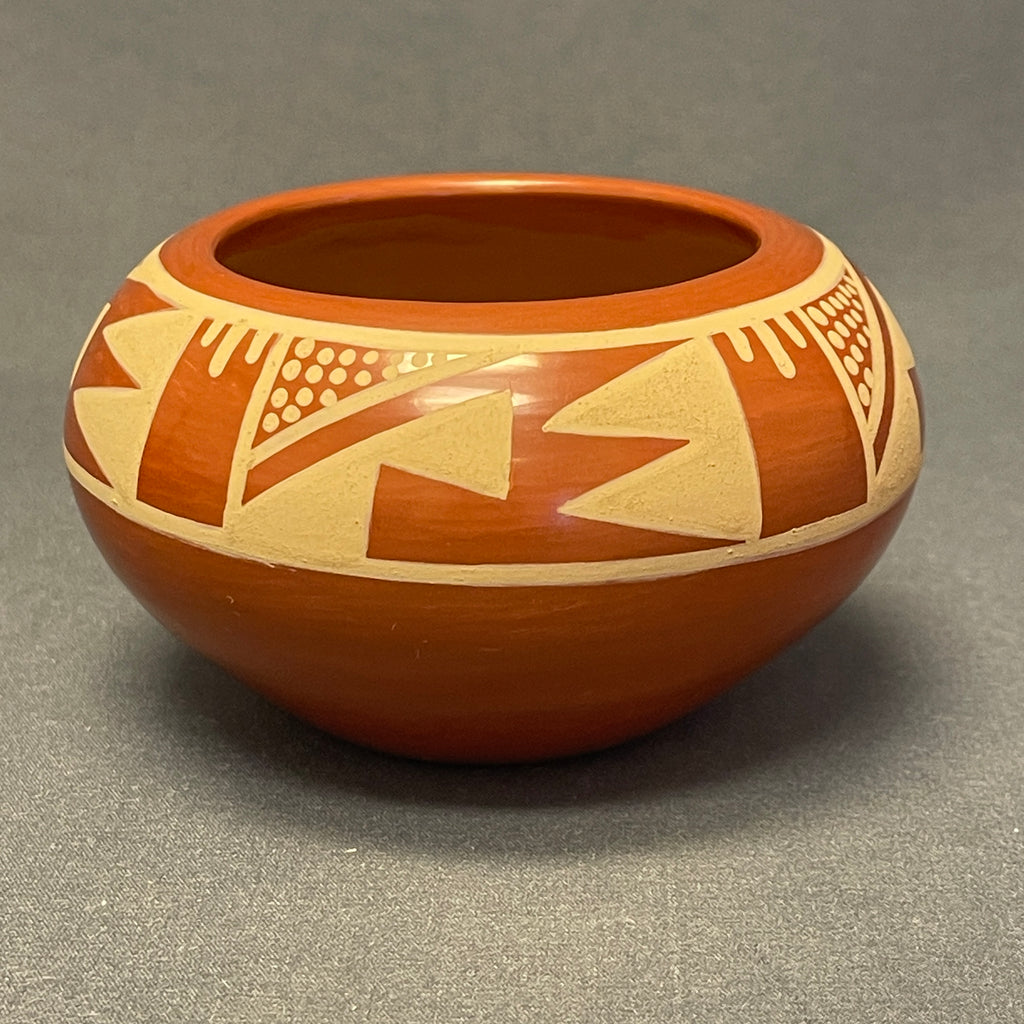 Kathy Gutierrez, San Ildefonso Pueblo Vintage Handmade Polished and Painted Clay Pot (JM20)