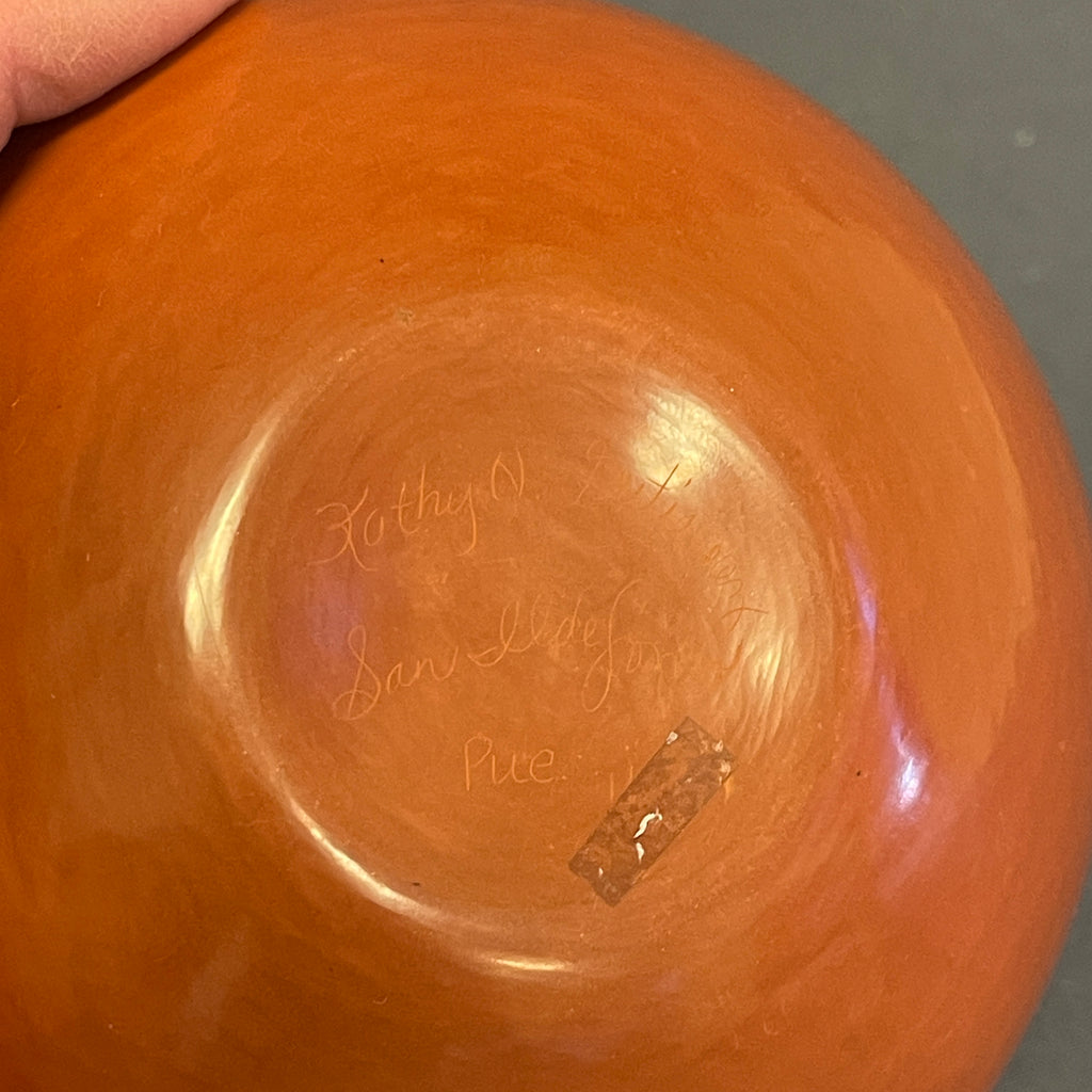 Kathy Gutierrez, San Ildefonso Pueblo Vintage Handmade Polished and Painted Clay Pot (JM20)