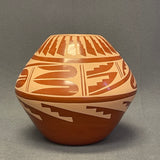 Mary H. Loretto, Jemez Pueblo  Authentic Jemez Handmade Eagle Feather Painted Pot (JM23)