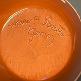 Mary H. Loretto, Jemez Pueblo  Authentic Jemez Handmade Eagle Feather Painted Pot (JM23)