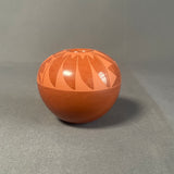 Harriet Tafoya, Vintage Santa Clara Pueblo Handmade Seed Pot with Painted Feather Design(JM15)