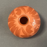 Harriet Tafoya, Vintage Santa Clara Pueblo Handmade Seed Pot with Painted Feather Design(JM15)